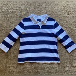 100% cotton stripe rugby polo shirt